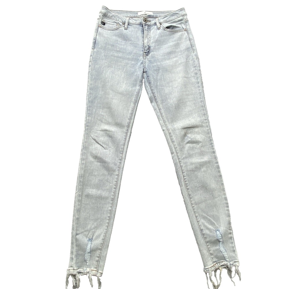 KanCan Women's Skinny Raw Hem Jeans Light Wash Stretch High‎ Rise 30x30